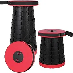 rhonnium Plastic Upgraded-Portable Retractable Folding Stool | Collapsible Telescoping Foldable Camping Stool for Adults-Blue-image-33