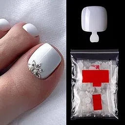 S.A.V.I 500 Pcs White Fake Toe Nails – Short Natural Shape, 10 Sizes – DIY Pedicure Artificial Toenails for Nail Art, Extensions & Manicure – Durable, Easy to Apply, Salon-Quality False Nails for Women & Girls-image-53