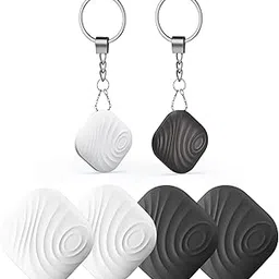 Key Finder, Bluetooth Tracker Item Locator with Key Chain for Keys Pet Wallets or Backpacks and Tablets, Batteries Include (White & Black, 4 Pack)-picture-29