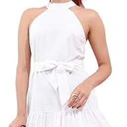 tokyo talkies Women's Sleeveless Round Neck Self Design Dresses | Stylish Dresses | Casual Dresses-picture-28