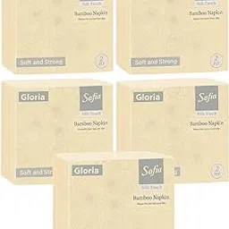 Gloria Bamboo tissue Sofia Silk Touch Napkins, 2-Ply, Pack of 5, Soft and Strong, Ecofriendly Tissue Papers-picture-18