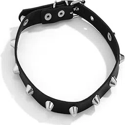 aaishwarya Black Faux Leather Metal Spike Choker Necklace for Women & Girls | Necklace for Women-picture-53