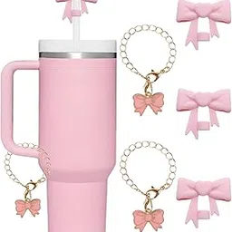 5Pcs Set Straw Cap, Silicone Straw Cover Cap for Tumbler, with 3 Straw Caps, 2 Butterfly Chains, Travel Essentials for Coffee Enthusiasts-image-35