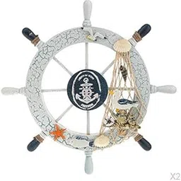 MERISHOPP Nautical Beach Wooden Boat Ship Wheel Fishing Net Sheel Home Wall Decor Bird|Home & Garden|Home Dacor|Other Home Dacor-picture-26