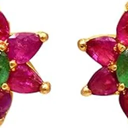 joyalukkas Ratna Collections 22k (916) Yellow Gold and Emerald Stud Earrings for Women-picture-32