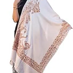 swi with label Women Pink Aari Embroidery Wool Stole_S304-picture-18
