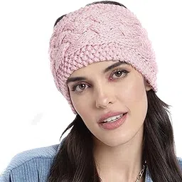 magic needles Winter Woolen Earwarmer Earmuff Handmade Womens Headband (2603 Pink Criss Cross)-picture-27