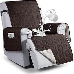 VANSOFY Waterproof Recliner Chair Covers, Recliner Cover Non-Slip Dog Chair Cover Furniture Protector Washable Slipcover with Pocket, Elastic Straps for Pets, Dogs(Chocolate, 23.6")-picture-30