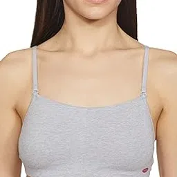 enamor Moulded Double Layer Front Women's Cotton Cami Bra - Detachable Slim Straps with Back Keyhole, Non Padded, Wirefree, High Coverage - A022-picture-29