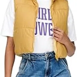 CRAMPLE® Puffer Vest Women Zip Up Stand Collar Sleeveless Down Vests Crop Oversized Padded Gilet Jacket-picture-27