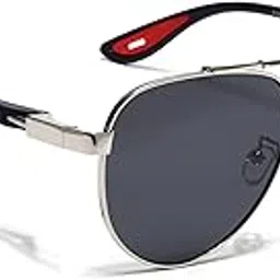 voyage Aviator Sunglasses for Men & Women (Black Lens | Black Frame - PMG7138)-picture-35