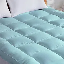 AJISH Super Soft Mattress Topper Single Bed 78X36 | Single Bed Topper Padding 2" inch | 1200 GSM Microfiber Top Surface Back & Neck Pain Relief | Comfort Sleep All Night (Sky Blue, 3 X 6.5 Feet)-image-12