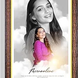 Personalized Birthday Collage Photo Frame | Custom Multi-Photo Gift Frame | Premium Wooden Finish | Elegant 12x18 Inch Wall Décor | Customized Happy Birthday Frame (GREY CLOUDS)-picture-14