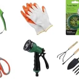 Gardening Tools Kit Combo | Garden Tool Kit 4 Pcs, Green Flower Cutter, Latex Gloves Orrange, Twist Tie, Multipurpose Scissor, 8 Patter Spray Gun(6 Tool Set in a Single Combo)-picture-15