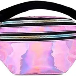 ZAPORA Waist Packs Waist Packs,Women Silver Bag Travel Shiny Waist Bags Fashion Pink Leather Hip Bag (Color : Hortel�)-picture-47