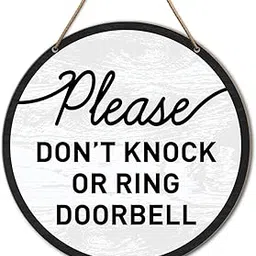 Please Do Not Knock or Ring Doorbell Sign, Do Not Ring Doorbell Sign, Do Not Knock or Ring Doorbell Sign, Don't Knock Sign for Front Door-image-21