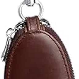 ATORSE Car Key Case PU Leather Keychain Bag Stylish Keychain Cover Zipper Key Pouch Dark Brown-picture-33