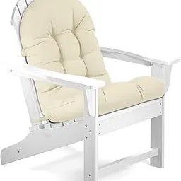BayHomes Adirondack Chair Cushion,44 Inches Waterproof High Back Outdoor Chair Cushions with Non-slip Bottom,High Back Patio Chair Cushions,Rocking Chair Cushions Outdoor with Lace-up,Cream-picture-33