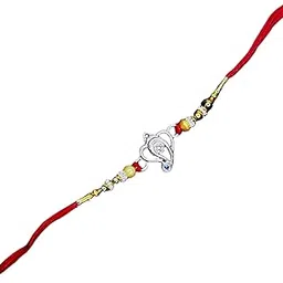 rukmi Ganesh Jii Silver Rakhi: Premium Designer Thread Bracelet for Brother - Auspicious Symbol of Protection & Love, Festive Celebration-picture-31