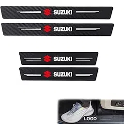 ZOTIMO 4Pcs for Car Door Sill Protector Reflective 4D Carbon Fiber Leather Sticker Decoration Entry Guard Door Sill Scuff Plate Stickers Auto Accessories (SUZUU)-picture-16