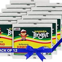 Fablas Hamara Bright Nylon Scrub Pad (Pack of 12) - 10cm x 15cm, Durable Anti-Grease Technology, Removes Stubborn Stains, Long-Lasting & Cost-Effective for Tough Cleaning-picture-59