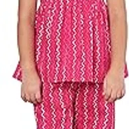 fabric fitoor Girls Printed Sleeveless Top & Palazzo Co-ord Set-picture-40