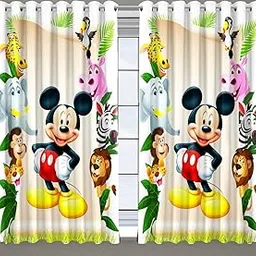 ISHKUNJ Digital Printed Window Curtains for Bedroom 5Ft 1 Piece Grommet Thermal Insulated Drapes for Living Dining Kids Room Decorative 3D Eyelet Curtain Panels for Home (4x5 Feet, Cartoon)-picture-15