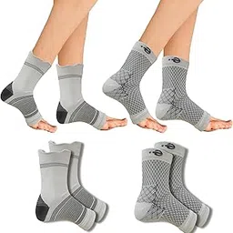 Ecosync Open Toe Bamboo Cotton Neuropathy Compression Socks - Combo Pack 2 (Classic Trio + Speckled White), Moisture Wicking, Breathable, Pain Relief, Soft, Anti-Bacterial, Eco-Friendly, Unisex.-picture-51