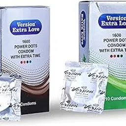 Version Extra Love Version (Extra Dotted, Extra Time) 20s, Pack of 2 (Chocolate + Mint) Condoms for Men-image-65
