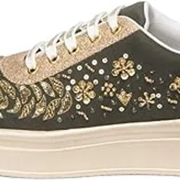 rettrose The Odette Luxury Golden Flora Embellished Trainer-picture-16
