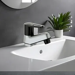 MONIT Water Tap/Pillar Cock for Wash Basin & Sink Basin Metallic Grey - Black Dual (Pack of 1)-picture-24