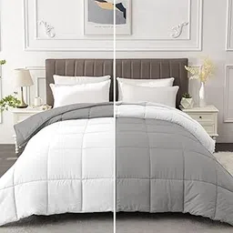 Razzai All-Season Comforter 220 GSM | Super Soft Fluffy & Lightweight Comforter Double Bed Comforter (92" x 106" Inches/233cm x 269cm) - King Size Comforter |Silver/White-picture-33