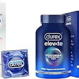 Durex Elevate Performa Shilajit Capsules For Men with Durex Air Condoms for Men - 10 Count | Suitable for use with lubes-image-12