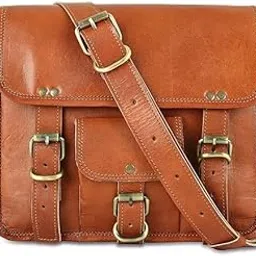 kirruu 11-inch Genuine Leather Messenger Bag Vintage Brown Small Briefcase Shoulder CrossBody Satchel for Men and Women Ideal for Laptop, iPad, and Tablet-picture-41