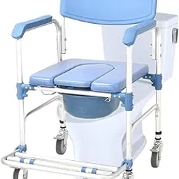 Nasmodo Wheel Chair for Old Age People with Wheels Adults Portable Toilet Commode, Wheel Chairs for Patient at Home Potty Urine Chair for Western Toilet for Elders Adult-picture-35