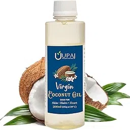 UPAJ Virgin Cold Pressed Coconut Oil - Organic Fresh And Essential for Cooking (200 ml)-picture-55