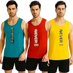 Krijas Men's Trendy Vest Sweat Proof Polyester Gym Vest-picture-41