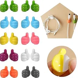 Hand Gesture Hooks, Set of 20, Creative Cable Holder, Hand Self-Adhesive Finger Hook, Mini Thumb High Holder, Silicone Thumb Hooks, Wall Hooks, Funny Hooks for Bathroom-picture-11