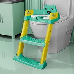 StarAndDaisy Potty Seat for Kids 1-3 Years | Toilet Seat for Kids with Height Adjustable & Removable Soft Cushion, Fits All Western Toilets seat (Green-Yellow)-image-15