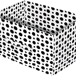 Kuber Industries Dot Print Non Woven Fabric Replacement Drawer Storage And Cloth Organizer Unit for Closet (Black & White)-KUBMART16014-picture-27