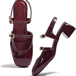 jm looks Women's Mary Jane Pumps, Chunky Low Block Heel, Double Adjustable Ankle Buckle Straps for Women & Girls-picture-42