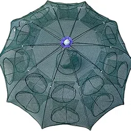 ATORSE Fishing Net Perfect Durable Mesh Fishing Trap for Fishing Crayfish Crab Fish Double Layer 20 Hole image 1