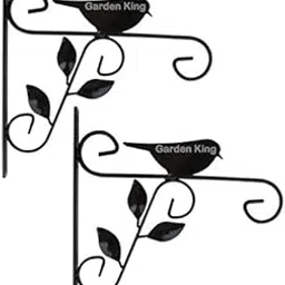 GARDEN KING 10.5 Inch Bird Design Wall Bracket for Hanging Baskets and Bird Feeders & Wind Chimes, Decorative Straight Plant Hanger. Multiuse Hanger (Color : Black, Set of 2 PC, Size: 10.5 Inch)-image-19
