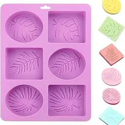 RKPM HOMES Rectangle & Oval Soap Mold I 3D Fondant Imprint Palm Leaf Silicone Plaster Epoxy Mold Tray I for DIY Handmade Lotion Bar Cake Chocolate Candy Cookies Polymer Clay Resin Art Craft - 6 Cavity-image-64