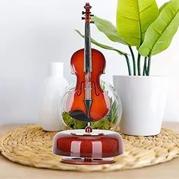 Citaaz Violin Music Box Classical Wind Up Musicbox Music Box Rotating Base Stringed Musical Instrument Miture Replica Artware Gift for Christmas Birthday Valentine's Day Father's Day-picture-17