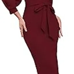 rosery paris Women V Neck fulls Sleeve one Piece Formal Black Floral Western one Piece Knee-Length Dress-picture-38