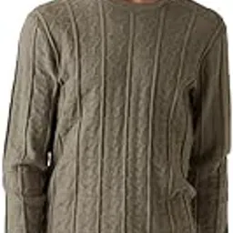 Men Textured Round Neck Full Sleeves Knit Sweater-image-99