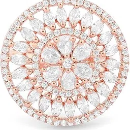 zaveri pearls Rose Gold Dazzling Cubic Zirconia Party Bling Statement Brass Adjustable Finger Ring For Women-ZPFK16098-picture-55