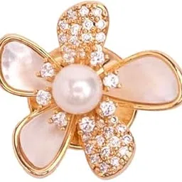 Mini Pearl Flower Brooch Pin | 18k Gold Plated | Trendy, Lightweight & Comfortable | Stylish & Tarnish-Resistant | Qty : 1pc-image-34