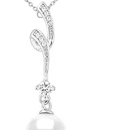 Silver Plated Pearl Drop Pendant Chain Earrings Gift Set For Women-image-22